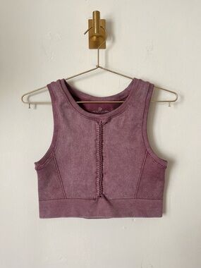 Offline gym Mauve Braided-Front Crop Tank Top L